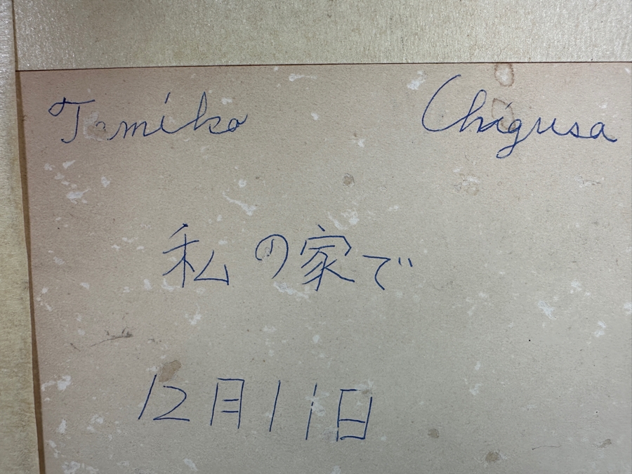 Tomiko Chigusa (Japanese) Original Mid-Century Fish Still Life Oil Painting On Board Signed By Artist Lower Right And Verso 14' X 11' In Vintage Wooden Frame 21' X 18' [Photo 11]