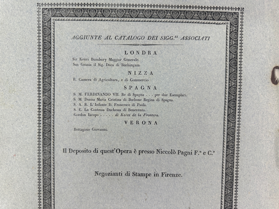 RARE Giorgio Gallesio (1772-1839, Italian Botanist) Pomona Italiana, Ossia Trattato Degli Alberi Fruttiferi (Treatise On Fruit Trees) Original Antique Hand-Colored Engraving Of Bird Eating Fig Fruit From Folio With Text Framed 13.5 X 19 RARE $600+ [Photo 27]