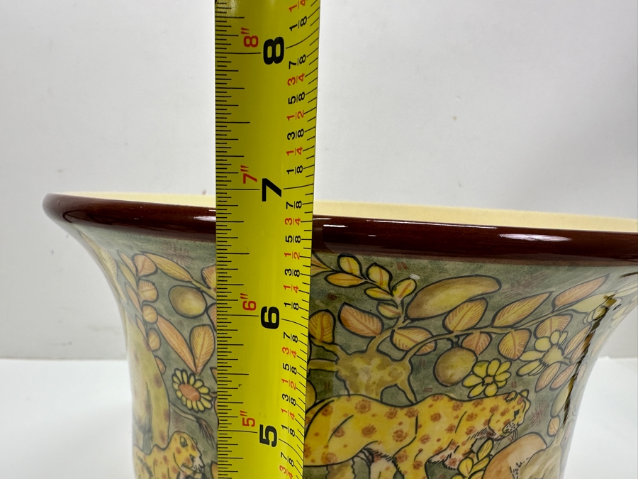 Vintage 2001 Hand Painted Pot By Kuda Zimbabwe 9.75'W [Photo 13]