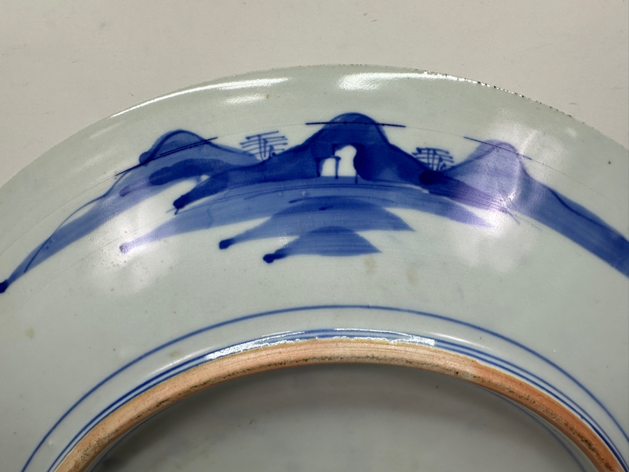 Large Antique Japanese Blue And White Imari Porcelain Charger Plate Circa Early Meiji Period (Roughly 1868–1889) 18.75'D X 1.75'H [Photo 11]