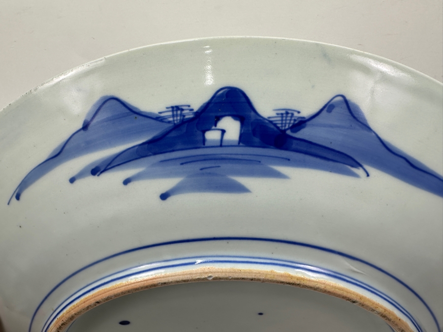 Large Antique Japanese Blue And White Imari Porcelain Charger Plate Circa Early Meiji Period (Roughly 1868–1889) 18.75'D X 1.75'H [Photo 14]