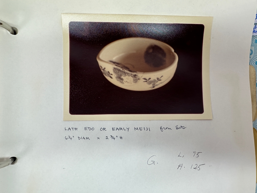 Antique Japanese Blue And White Porcelain From Seto Circa Late Edo Or Early Meiji Period (Roughly 1853–1889) 6'W X 2 3/8'H [Photo 16]