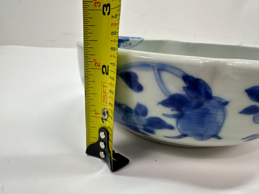 Antique Japanese Blue And White Porcelain From Seto Circa Late Edo Or Early Meiji Period (Roughly 1853–1889) 6'W X 2 3/8'H [Photo 15]