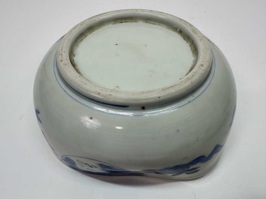 Antique Japanese Blue And White Porcelain From Seto Circa Late Edo Or Early Meiji Period (Roughly 1853–1889) 6'W X 2 3/8'H [Photo 12]
