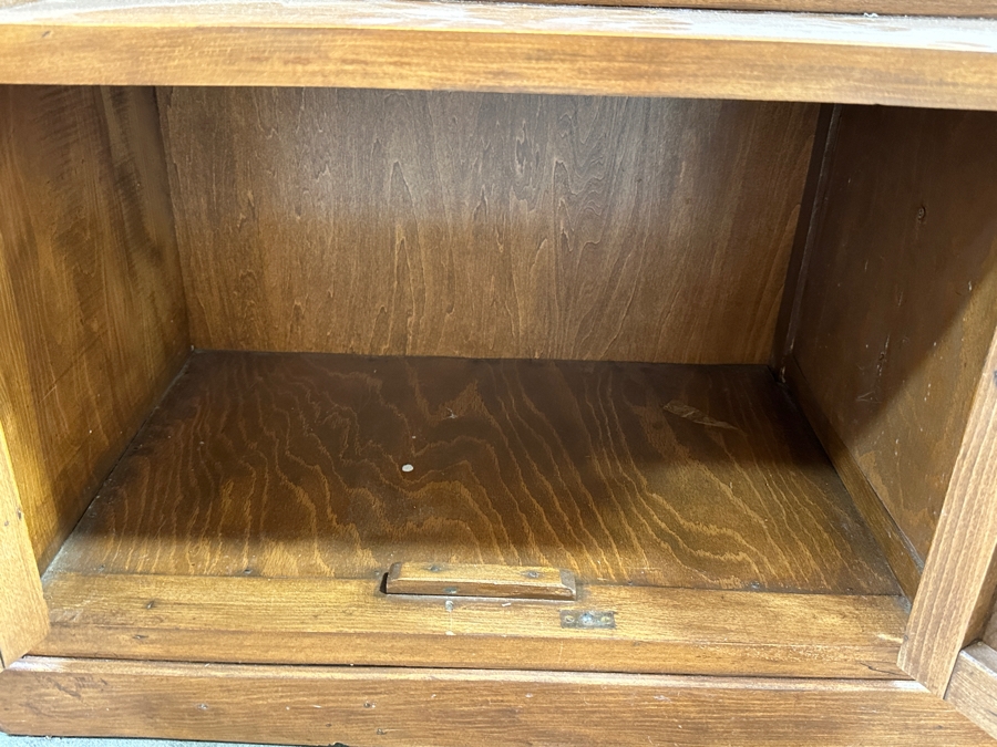 Vintage Japanese Small Wooden Secretary Desk 30.5'W X 13'D X 44'H [Photo 4]