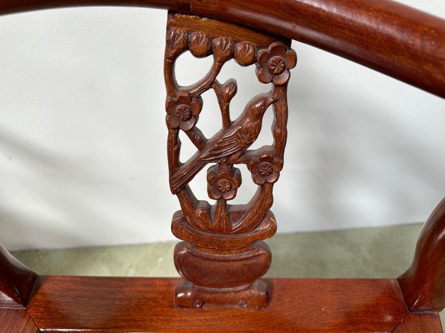 Pair Of Vintage Chinese Rosewood Corner Chairs 28'WX 23'D X 32'H [Photo 4]