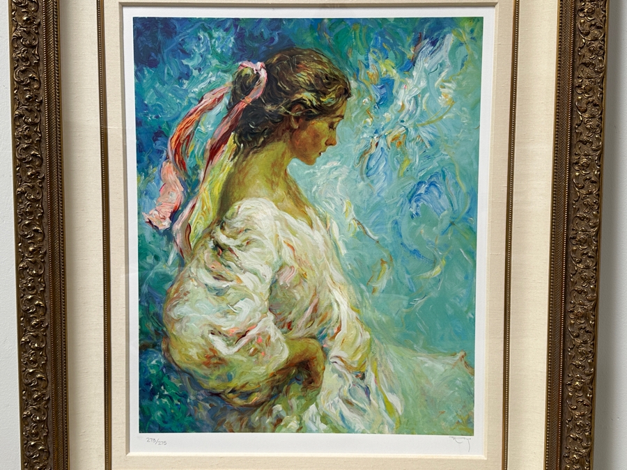 Jose Royo (B. 1941, Spanish) Limited Edition Serigraph Titled 'El Paseo' 24' X 30' Framed 39' X 45' Hand Signed And Numbered 273 Of 275 (White Edition) Retailed For $3,500