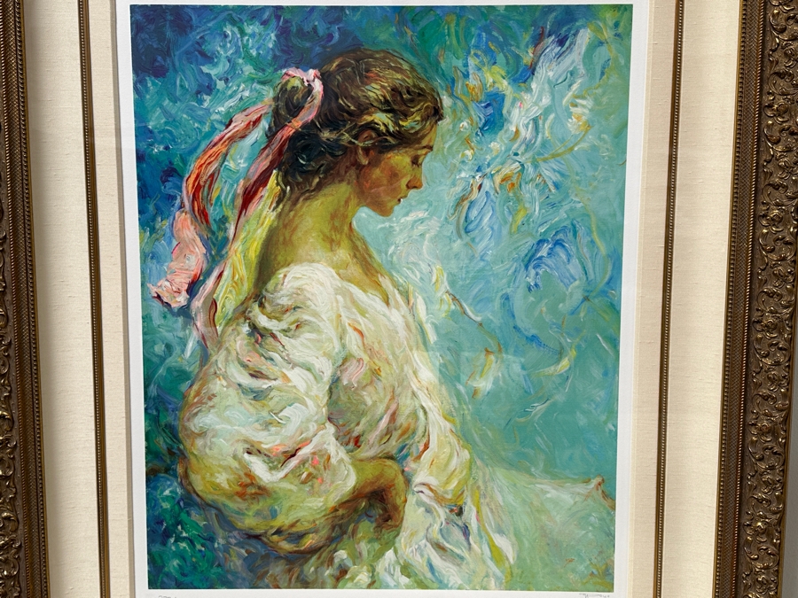 Jose Royo (B. 1941, Spanish) Limited Edition Serigraph Titled 'El Paseo' 24' X 30' Framed 39' X 45' Hand Signed And Numbered 273 Of 275 (White Edition) Retailed For $3,500 [Photo 2]