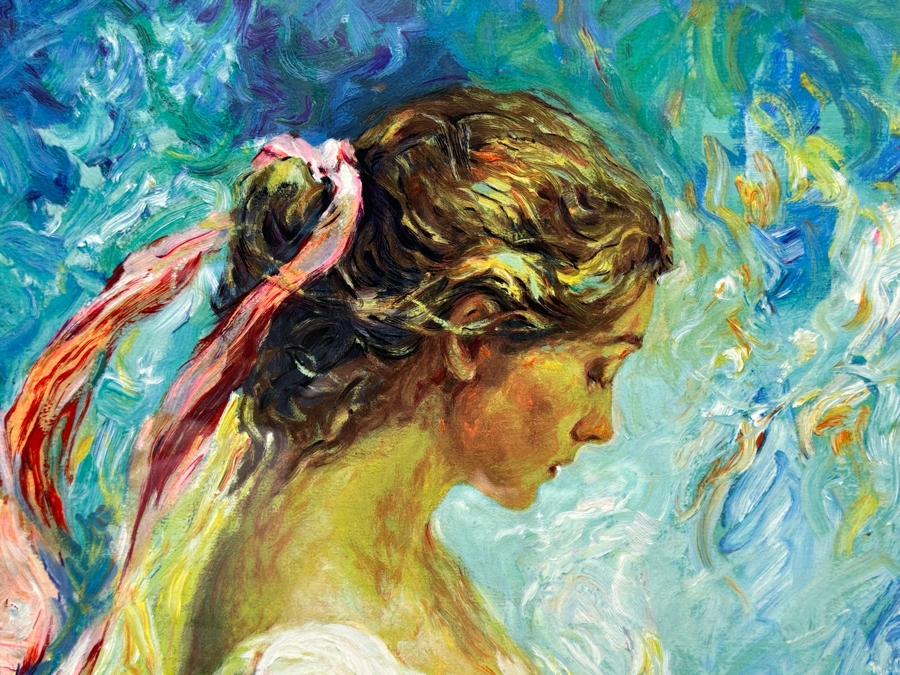 Jose Royo (B. 1941, Spanish) Limited Edition Serigraph Titled 'El Paseo' 24' X 30' Framed 39' X 45' Hand Signed And Numbered 273 Of 275 (White Edition) Retailed For $3,500 [Photo 3]