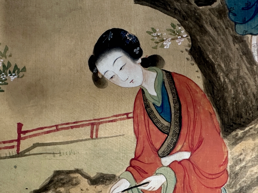 Vintage Asian Original Scroll Painting 15'W X 32'L
 [Photo 4]