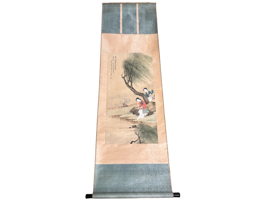 Vintage Asian Original Scroll Painting 15'W X 32'L
 [Photo 8]