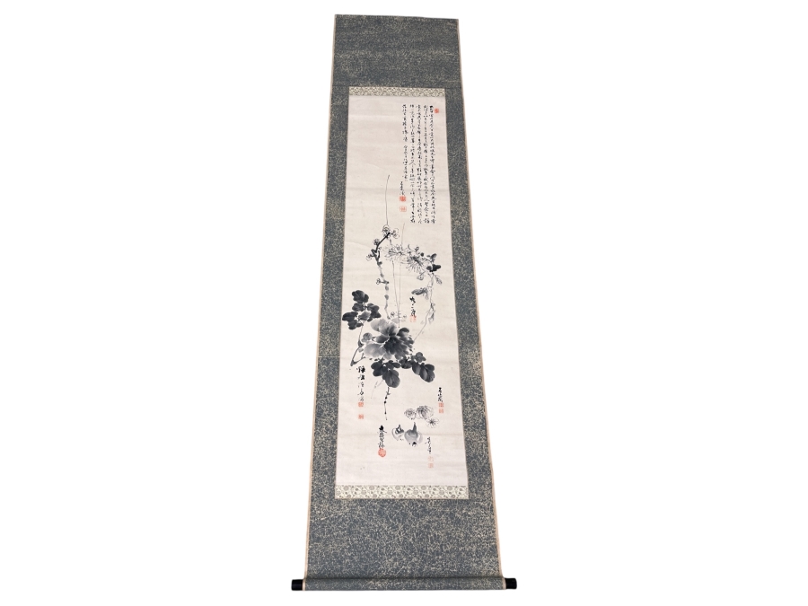 Vintage Japanese Original Scroll Painting 13.5'W X 52'L [Photo 3]