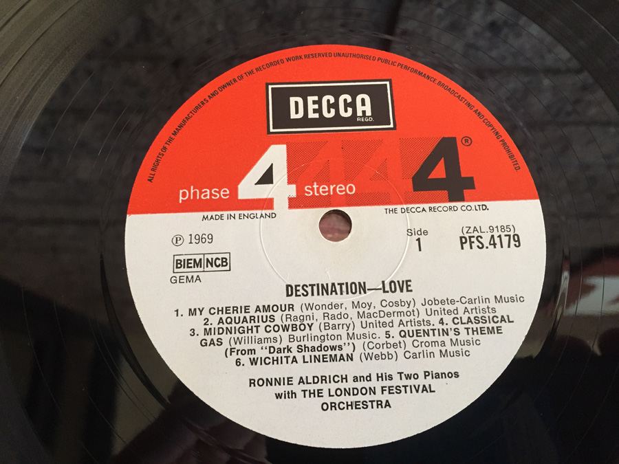 Ronnie Aldrich And his Two Pianos With London Festival Orchestra, The ‎- Destination Love - Decca ‎- PFS 4179 [Photo 4]