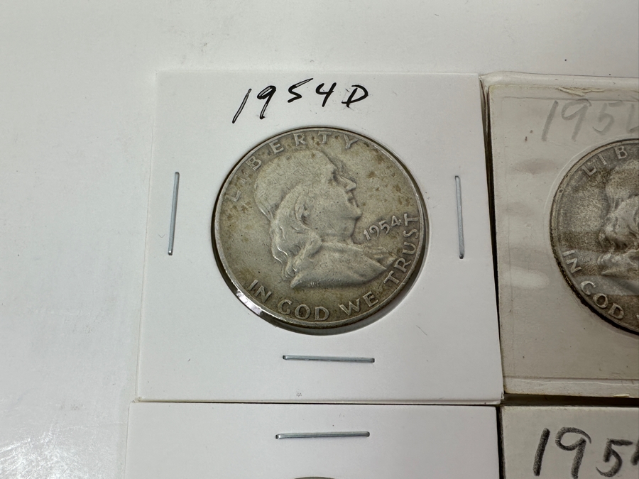 Just Added - (4) Silver Franklin Half Dollars: (3) 1954-D & (1) 1954-S [Photo 2]