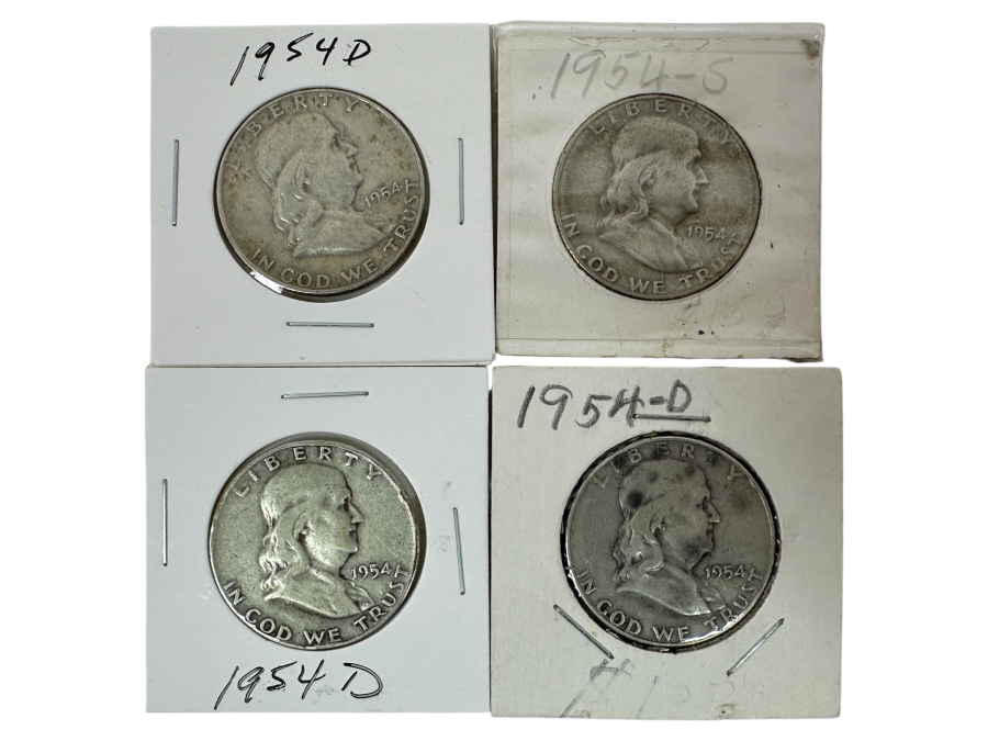 Just Added - (4) Silver Franklin Half Dollars: (3) 1954-D & (1) 1954-S