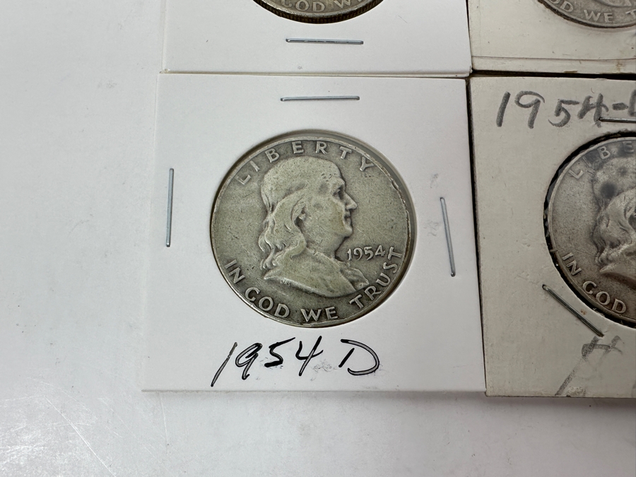 Just Added - (4) Silver Franklin Half Dollars: (3) 1954-D & (1) 1954-S [Photo 5]