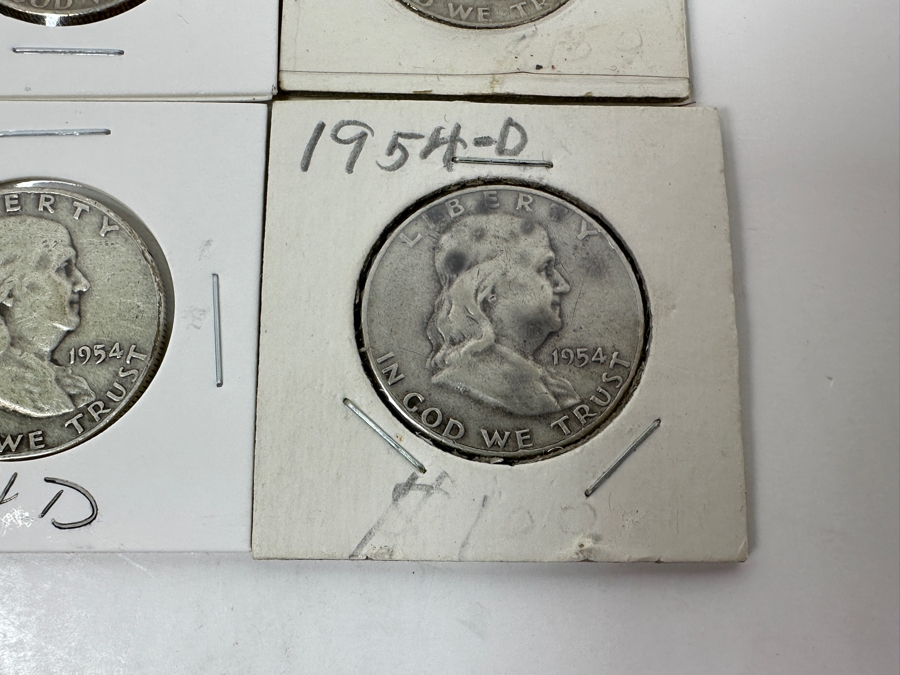 Just Added - (4) Silver Franklin Half Dollars: (3) 1954-D & (1) 1954-S [Photo 4]