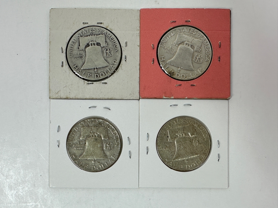 Just Added - (4) Silver Franklin Half Dollars: (1) 1951-S, 1952 & (2) 1960-D [Photo 6]