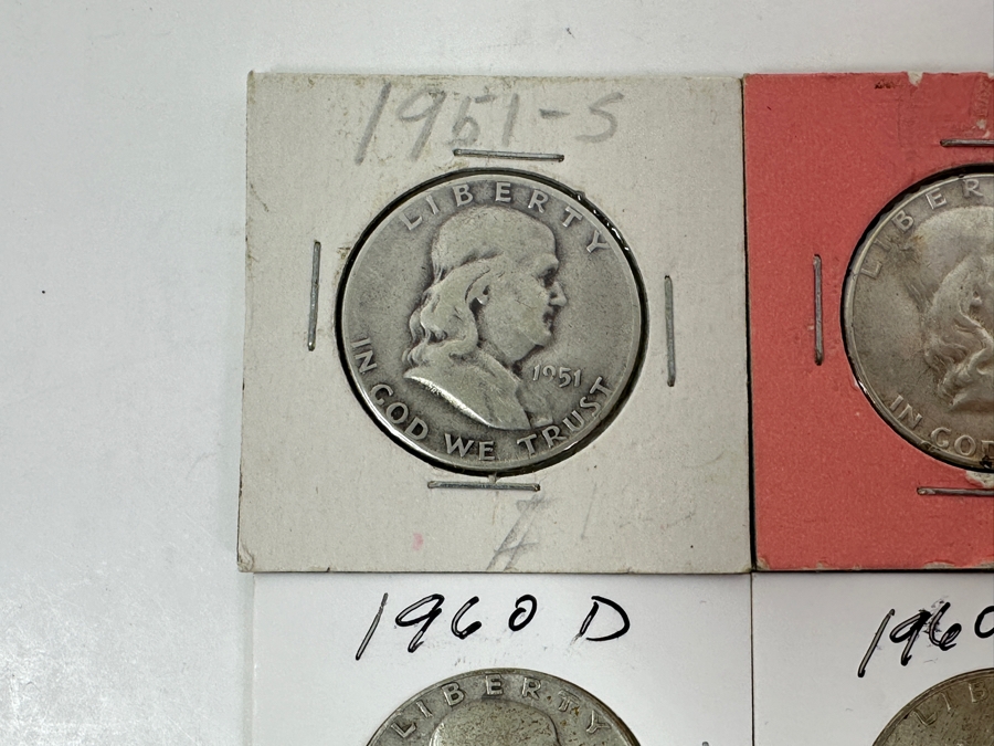 Just Added - (4) Silver Franklin Half Dollars: (1) 1951-S, 1952 & (2) 1960-D [Photo 2]