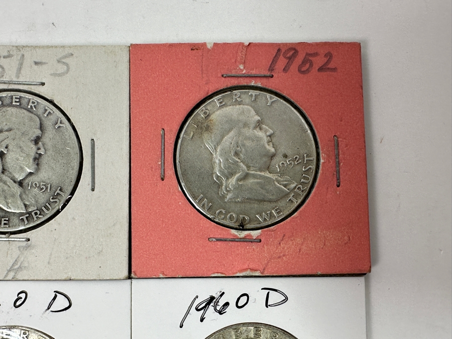Just Added - (4) Silver Franklin Half Dollars: (1) 1951-S, 1952 & (2) 1960-D [Photo 3]