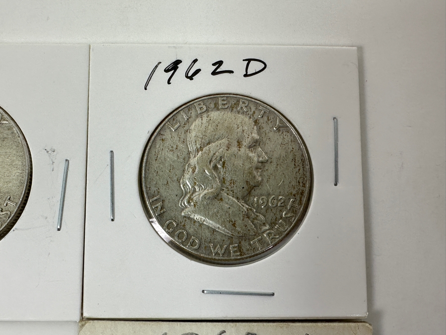 Just Added - (4) Silver Franklin Half Dollars: (1) 1961-D & (3) 1962-D [Photo 3]