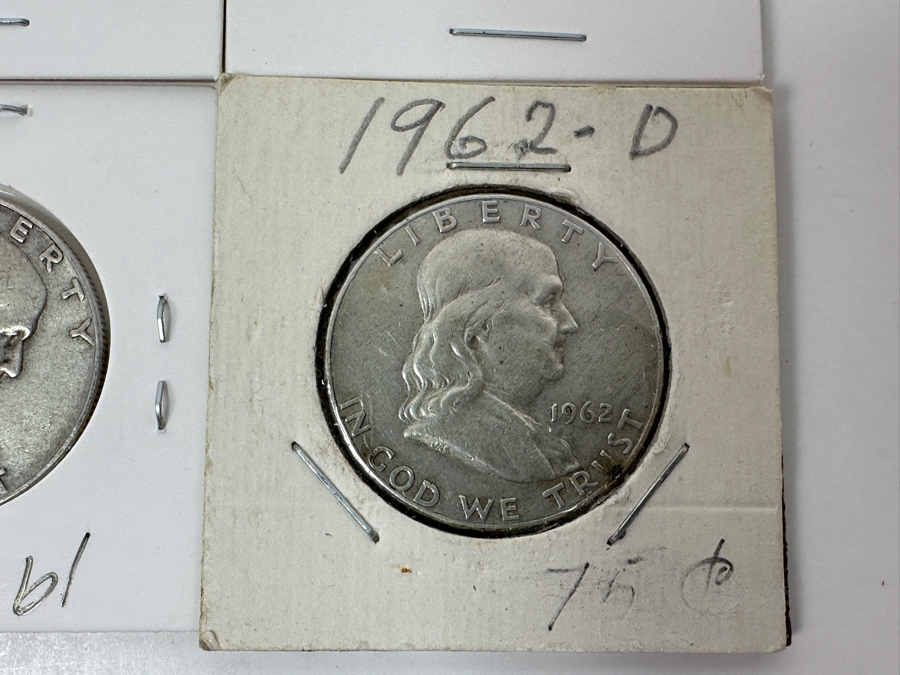 Just Added - (4) Silver Franklin Half Dollars: (1) 1961-D & (3) 1962-D [Photo 5]