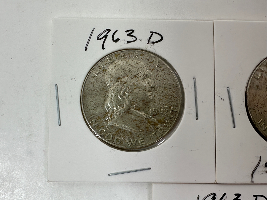 Just Added - (5) Silver Franklin Half Dollars: (4) 1963-D & (1) 1965-D [Photo 2]