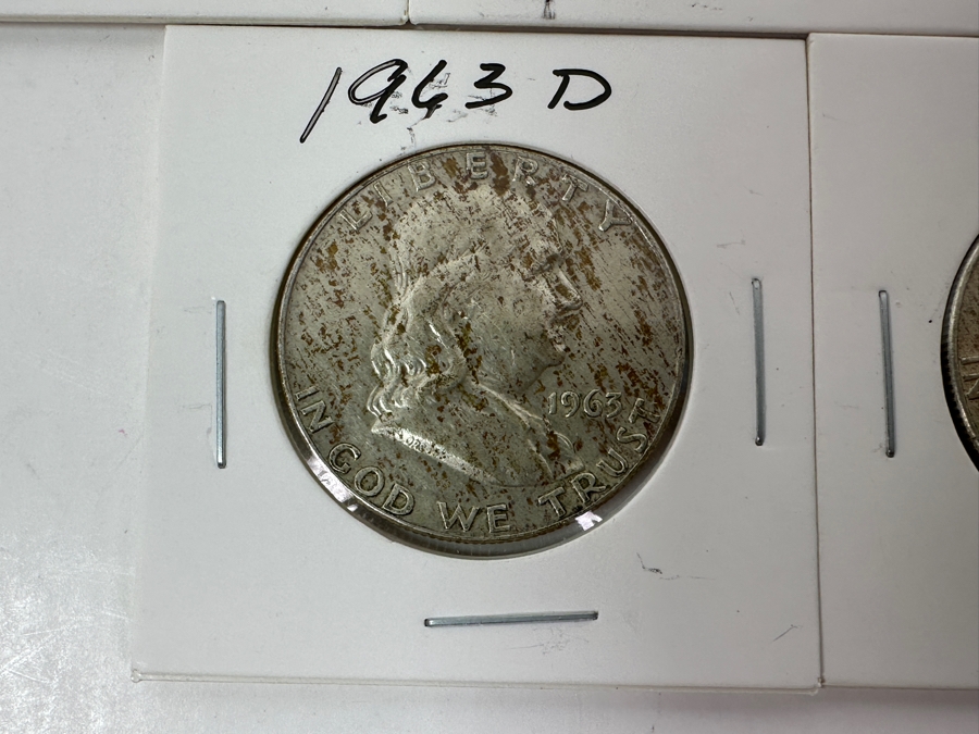 Just Added - (5) Silver Franklin Half Dollars: (4) 1963-D & (1) 1965-D [Photo 5]