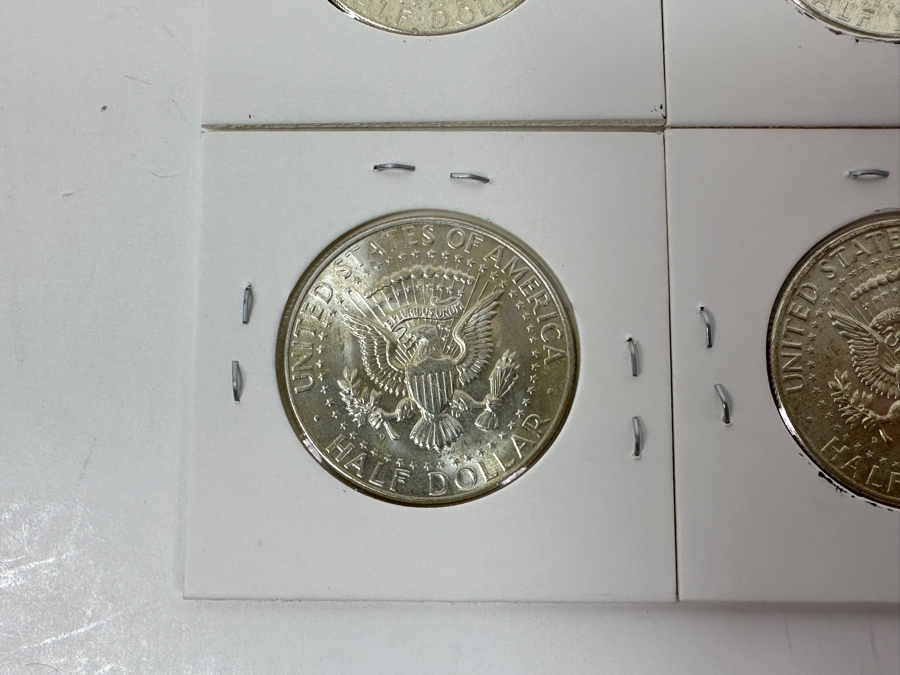 Just Added - (4) 1964 Uncirculated Silver Kennedy Half Dollars - (2) 1964 & (2) 1964-D - Ready For Grading [Photo 9]