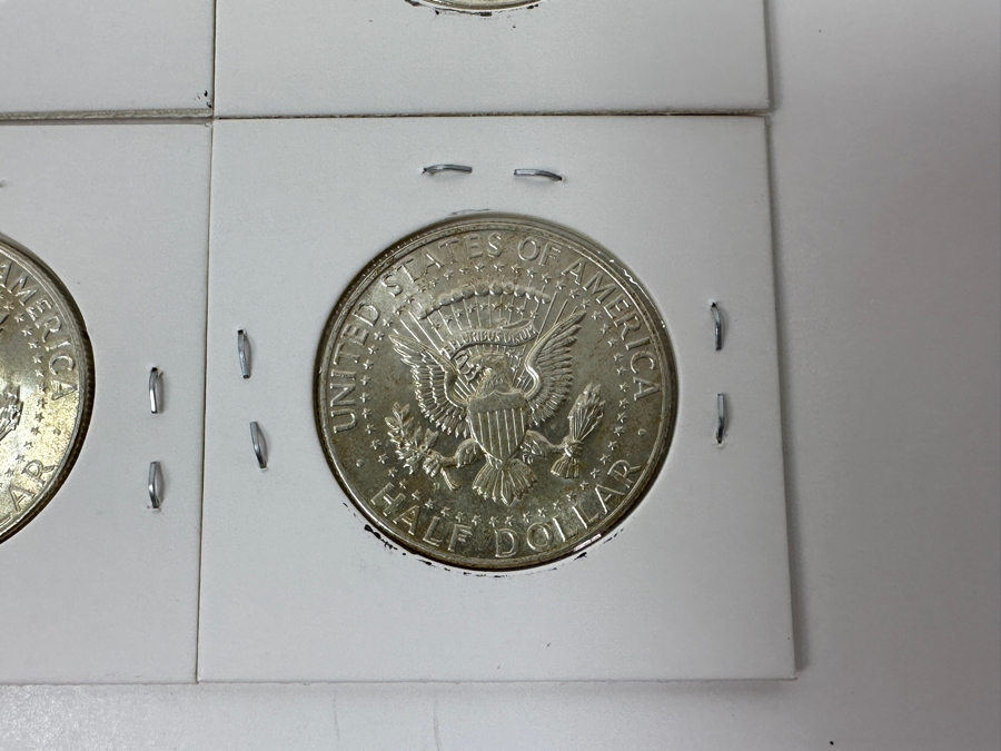 Just Added - (4) 1964 Uncirculated Silver Kennedy Half Dollars - (2) 1964 & (2) 1964-D - Ready For Grading [Photo 10]