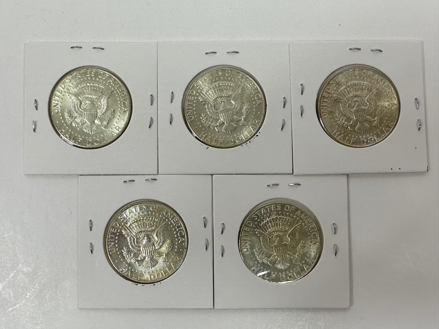 Just Added - (5) 1964 Uncirculated Silver Kennedy Half Dollars - Ready For Grading [Photo 7]