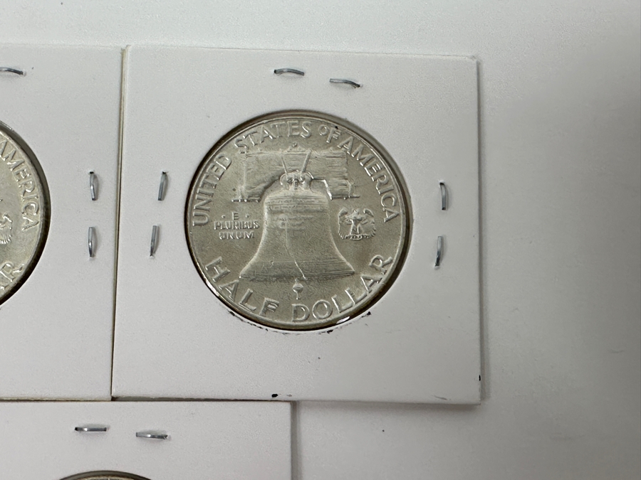 Just Added - (5) 1963-D Silver Franklin Half Dollars - Ready For Grading [Photo 10]