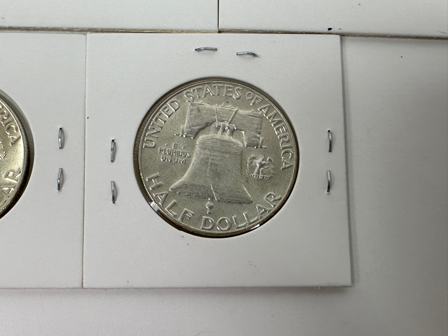 Just Added - (5) 1963-D Silver Franklin Half Dollars - Ready For Grading [Photo 12]