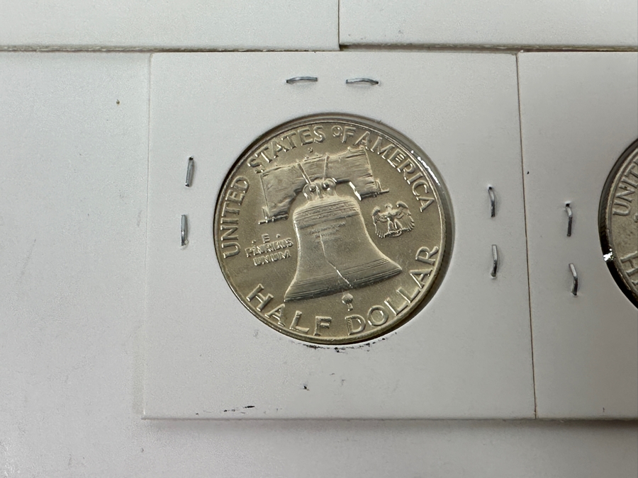 Just Added - (5) 1963-D Silver Franklin Half Dollars - Ready For Grading [Photo 11]