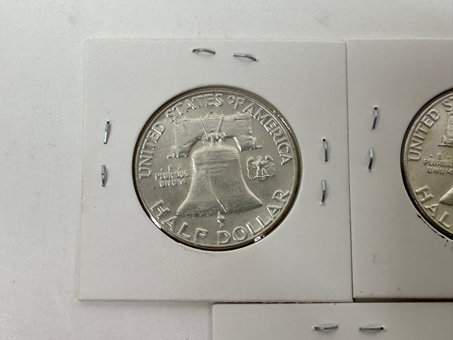 Just Added - (5) 1963-D Silver Franklin Half Dollars - Ready For Grading [Photo 8]