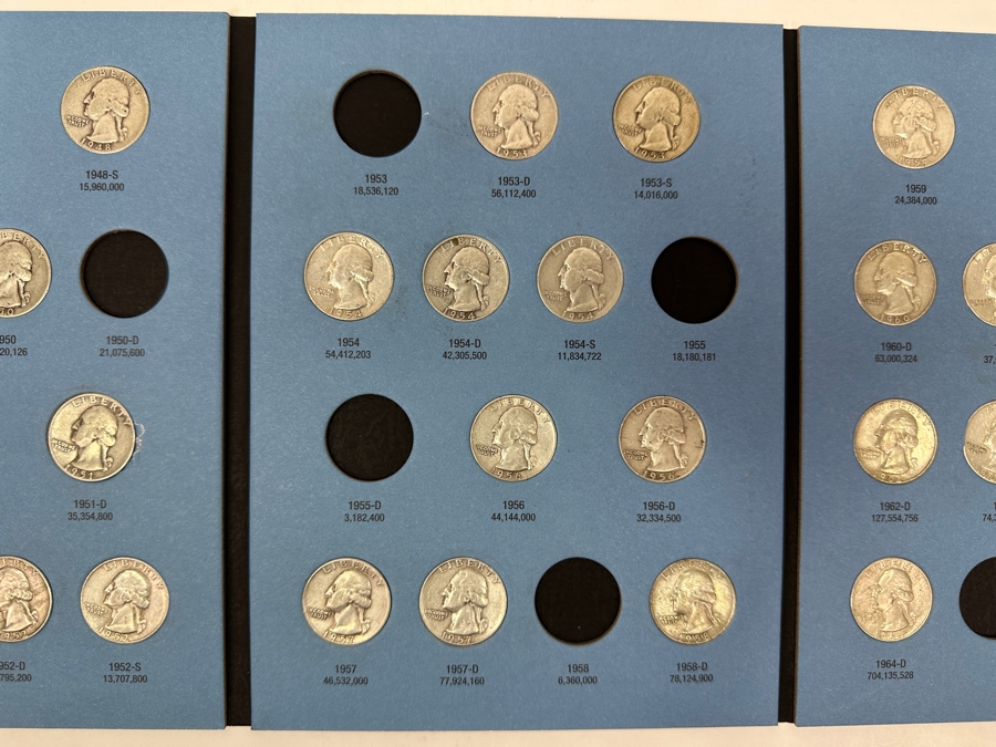 Just Added - Collection Of (33) Silver Washington Quarters From 1948-1964-D In Whitman Coin Folder [Photo 5]
