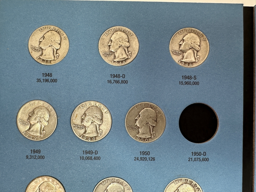 Just Added - Collection Of (33) Silver Washington Quarters From 1948-1964-D In Whitman Coin Folder [Photo 3]
