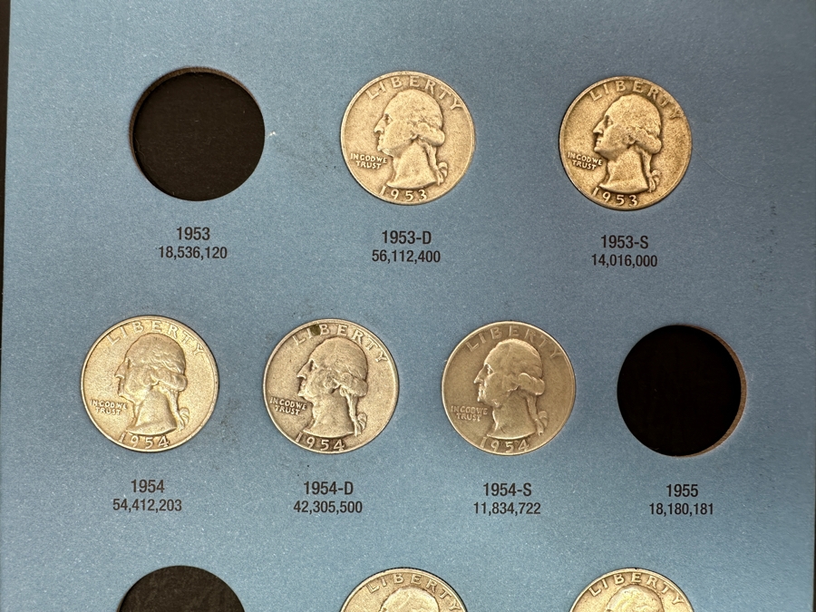 Just Added - Collection Of (33) Silver Washington Quarters From 1948-1964-D In Whitman Coin Folder [Photo 6]