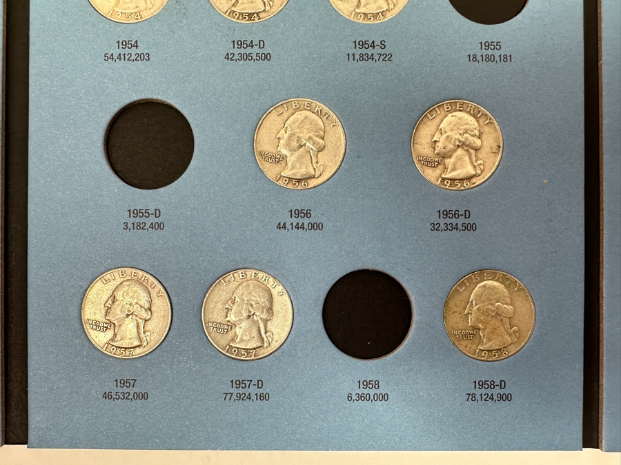 Just Added - Collection Of (33) Silver Washington Quarters From 1948-1964-D In Whitman Coin Folder [Photo 7]