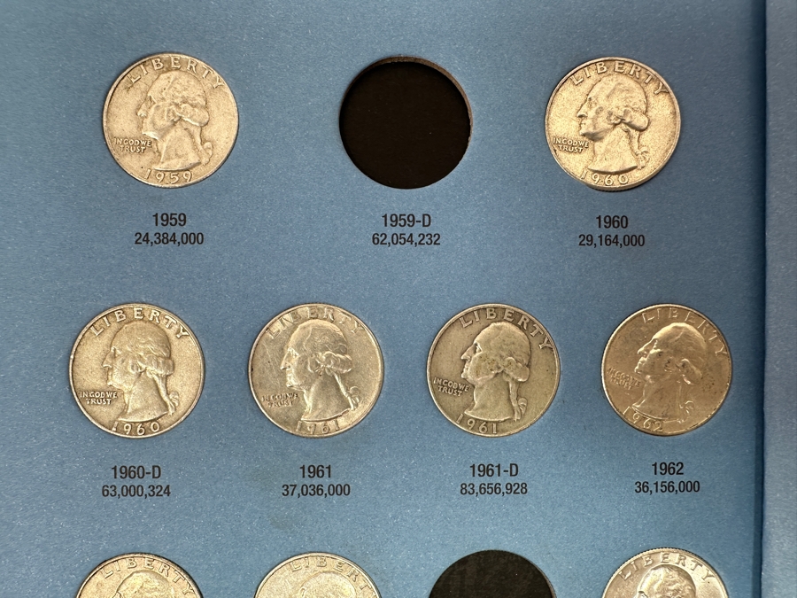 Just Added - Collection Of (33) Silver Washington Quarters From 1948-1964-D In Whitman Coin Folder [Photo 9]