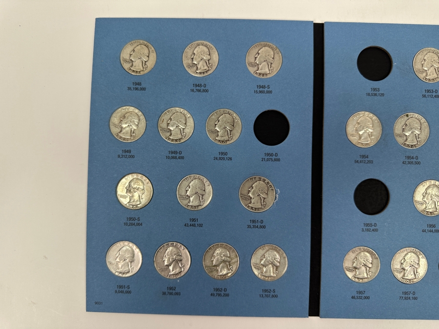 Just Added - Collection Of (33) Silver Washington Quarters From 1948-1964-D In Whitman Coin Folder [Photo 2]