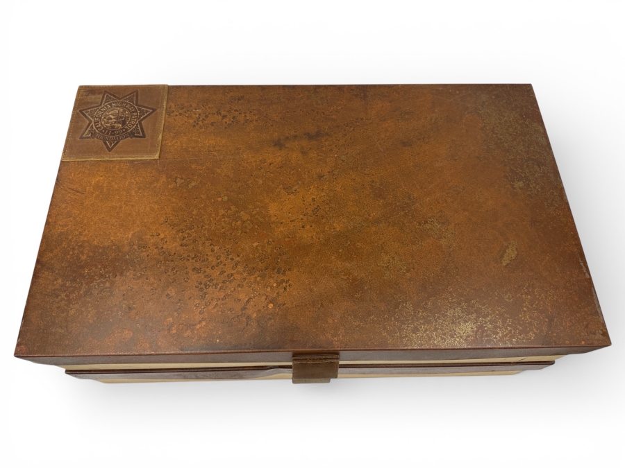 Just Added - Pair Of California Highway Patrol Boxes With Metal Lids 24.5'W X 14'D X 4'H