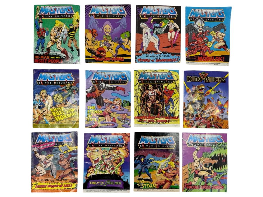 Just Added - (12) Vintage Masters Of The Universe Comic Books Collection Featuring He-Man And Skeletor In Various Adventures And Battles