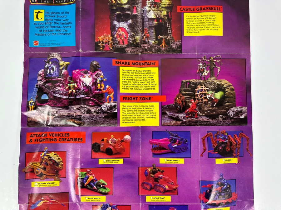 Just Added - Vintage 1985 Masters Of The Universe Double-Sided Poster Catalog Featuring The Collection Of MOTO Action Figures And Vehicles [Photo 9]