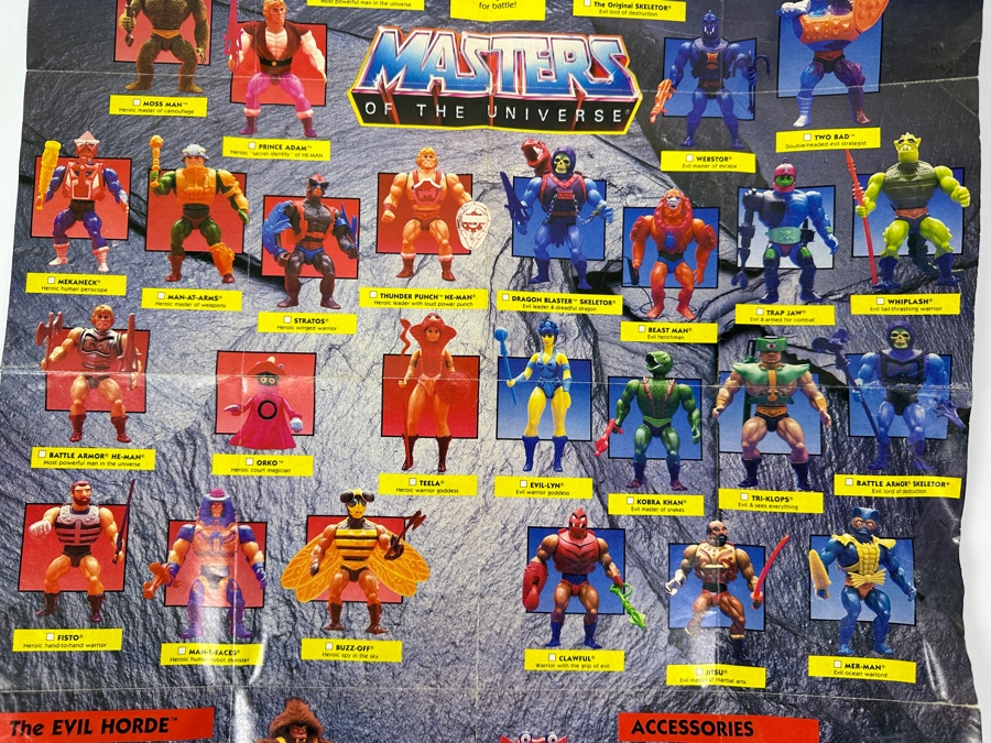 Just Added - Vintage 1985 Masters Of The Universe Double-Sided Poster Catalog Featuring The Collection Of MOTO Action Figures And Vehicles [Photo 5]