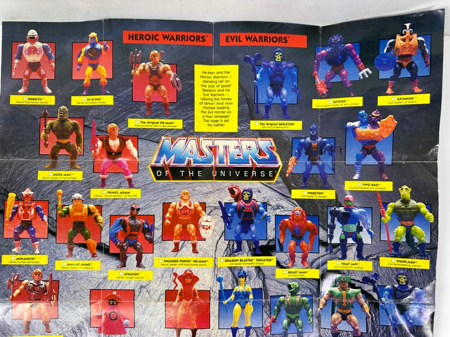 Just Added - Vintage 1985 Masters Of The Universe Double-Sided Poster Catalog Featuring The Collection Of MOTO Action Figures And Vehicles [Photo 3]