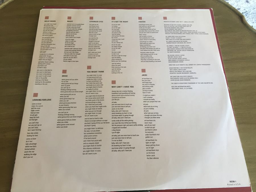 Cars, The ‎- Heartbeat City - Elektra ‎- 60296-1 [Photo 6]