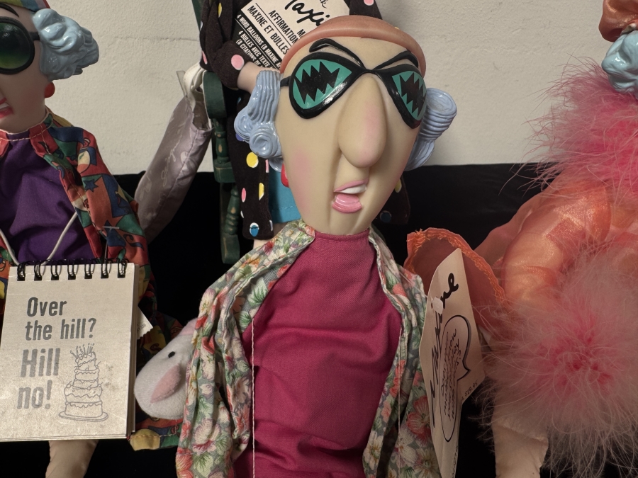 Just Added - Set of Four Hallmark Maxine Plush Shelf Sitter Dolls with Sunglasses and Bunny Slippers, One In Rocking Chair 14' - 16'H [Photo 5]