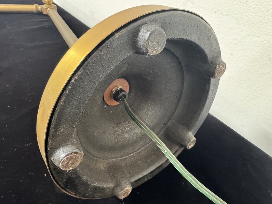 Just Added - Vintage Brass Pharmacy Desk Lamp with Adjustable Swing Arm and Dome Shade [Photo 6]