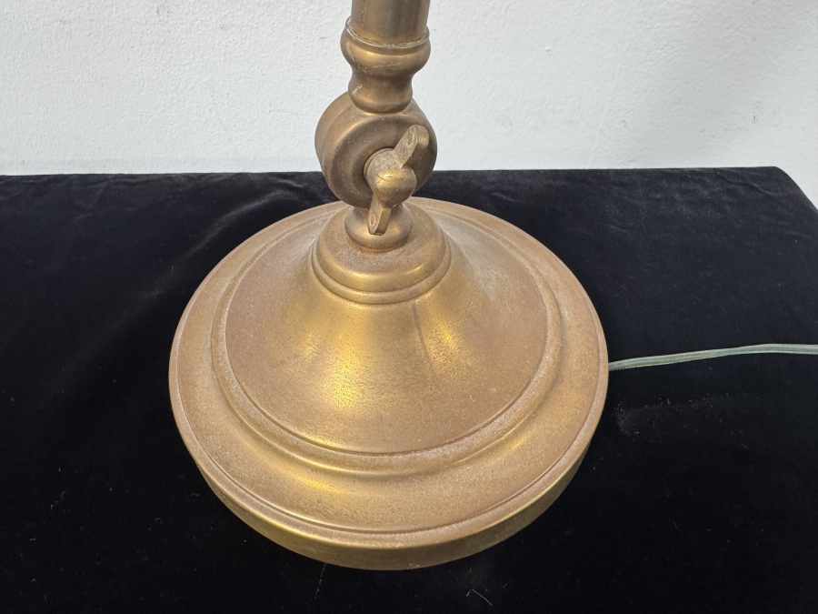 Just Added - Vintage Brass Pharmacy Desk Lamp with Adjustable Swing Arm and Dome Shade [Photo 5]